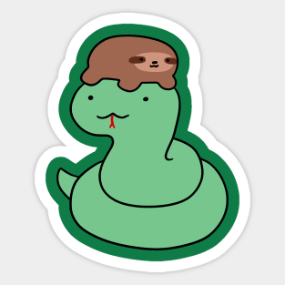 Snake and Tiny Sloth Sticker